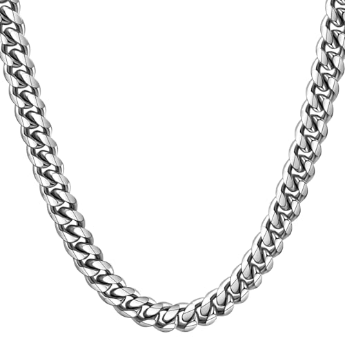 Hoyazvet Stabile kubanische Gliederkette aus Edelstahl für Männer und Frauen, 6/8/10/12 mm Breite, 18 Karat Gold/schwarzes Metall/316L Edelstahl, Panzerkette Ketten, Hip-Hop-Schmuck, Herren-Geschenk Hoyazvet Stabile kubanische Gliederkette aus Edelstahl für Männer und Frauen, 6/8/10/12 mm Breite, 18 Karat Gold/schwarzes Metall/316L Edelstahl, Panzerkette Ketten, Hip-Hop-Schmuck, Herren-Geschenk von Hoyazvet