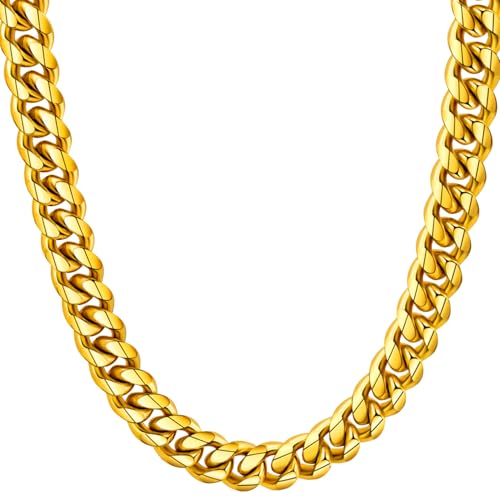 Hoyazvet Stabile kubanische Gliederkette aus Edelstahl für Männer und Frauen, 6/8/10/12 mm Breite, 18 Karat Gold/schwarzes Metall/316L Edelstahl, Panzerkette Ketten, Hip-Hop-Schmuck, Herren-Geschenk Hoyazvet Stabile kubanische Gliederkette aus Edelstahl für Männer und Frauen, 6/8/10/12 mm Breite, 18 Karat Gold/schwarzes Metall/316L Edelstahl, Panzerkette Ketten, Hip-Hop-Schmuck, Herren-Geschenk von Hoyazvet