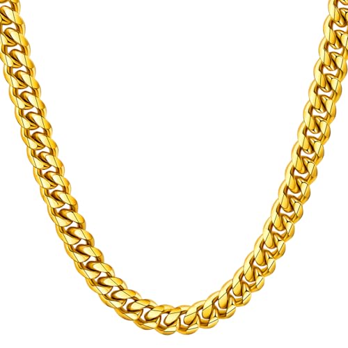 Hoyazvet Stabile kubanische Gliederkette aus Edelstahl für Männer und Frauen, 6/8/10/12 mm Breite, 18 Karat Gold/schwarzes Metall/316L Edelstahl, Panzerkette Ketten, Hip-Hop-Schmuck, Herren-Geschenk Hoyazvet Stabile kubanische Gliederkette aus Edelstahl für Männer und Frauen, 6/8/10/12 mm Breite, 18 Karat Gold/schwarzes Metall/316L Edelstahl, Panzerkette Ketten, Hip-Hop-Schmuck, Herren-Geschenk von Hoyazvet
