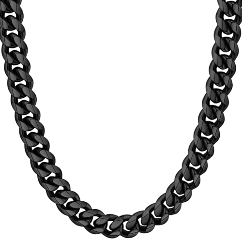 Hoyazvet Stabile kubanische Gliederkette aus Edelstahl für Männer und Frauen, 6/8/10/12 mm Breite, 18 Karat Gold/schwarzes Metall/316L Edelstahl, Panzerkette Ketten, Hip-Hop-Schmuck, Herren-Geschenk Hoyazvet Stabile kubanische Gliederkette aus Edelstahl für Männer und Frauen, 6/8/10/12 mm Breite, 18 Karat Gold/schwarzes Metall/316L Edelstahl, Panzerkette Ketten, Hip-Hop-Schmuck, Herren-Geschenk von Hoyazvet