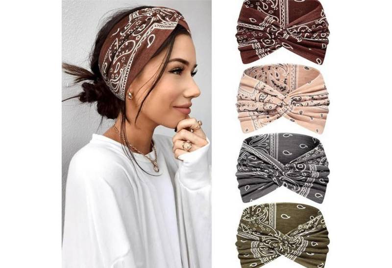 HoyoLee Handels GmbH Haarband 4 Stück Haarband Damen Weiche Haargummis für Sport und Mode, 4-tlg. von HoyoLee Handels GmbH