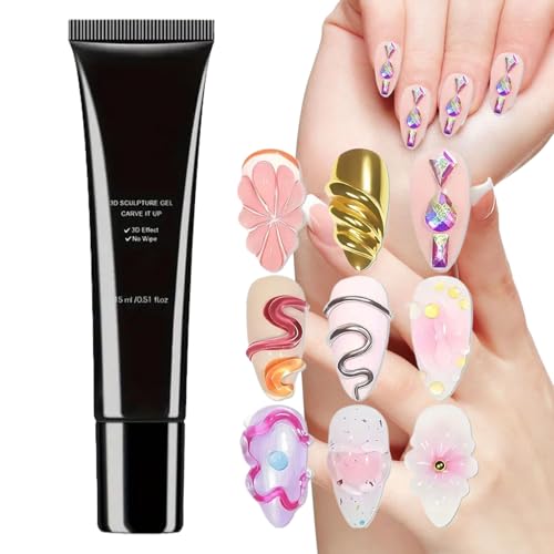 Hozaenwa Modelliergel Für Nägel | 15ml 3D Nageldesign Gel Kleber,Maniküre Zubehör Für Skulptur Pulver Chrom Steine Zuhause Salon von Hozaenwa
