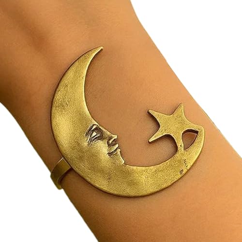 Hozaenwa Mond Und Stern Cuff,Stern Mond Armreif Armband | Romantischer Schmuck Charm Für Teenager Frauen Mütter Töchter Familie Paare Freunde von Hozaenwa