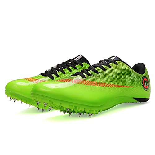 Hozuumo Spiked Athletics Schuhe 8 Nägel, Sprint Spikes Leichte Trainer Mit Spikes Und Für Männer Frauen Und Jugend, Fluoreszierende Farben 44 von Hozuumo