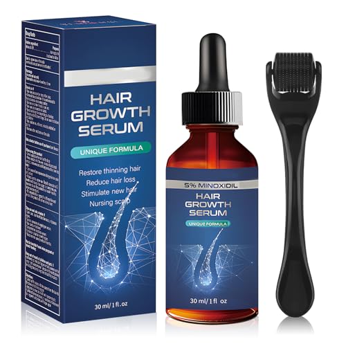 Hair Growth Serum Haar Wachstum mit 0,5mm Roller,Anti-Haarausfall Serum,Hair Care Product,Haarwachstum beschleunigen, Verdickung und Nachwachen,Geschenk für Männer/Vater von Hpbaggy