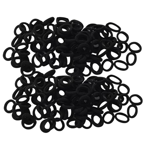 100 pcs schwarze Haarbindungen, Haarbindungen ohne Schaden 4mm Haarbänder Haare Elastik Schmerzfreies Haar Ponytailhalter Haarzubehör für Frauen Mädchen mittel dick und lockiges Haar Schwarz von Hperu