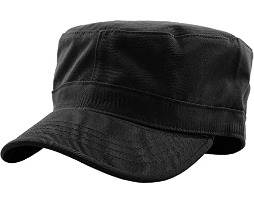 Cadet Army Cap Flat Top Cap Basic Everyday Combat Hut Black Hut von Hperu