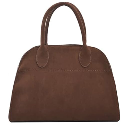 Hperu Braune Wildleder -Einkaufstasche Frauen Faux Leder Tasche Retro Wildleder Tasche große Kapazität Wildleder -Einkaufstaschen für Frauen Mädchen von Hperu