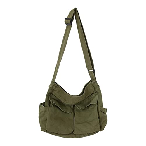 Hperu Canvas Bag Canvas Crossbody Bag für Männer Frauen große Messenger-Taschen Mehrfach-Tasche-Reise-Umhängetasche mit verstellbarem Riemen für Reisen von Hperu
