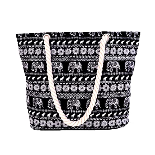 Hperu Tasche Bag Strand wasserdichtes Leinwand Nähen Handtasche große Kapazität Mode Frauen Umhängetasche Handtasche von Hperu
