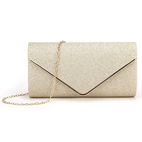 Kupplungsbeutelabendtasche für Frauen Abendkleidertasche Brautkleid Clutch Abschlussball Handtasche mit abnehmbarer Kette für Hochzeit und Party (Champagner) Abendtasche von Hperu