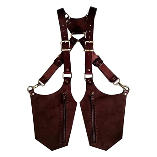Leder-Achselhöhlenbeutel mit Anti-Diebstahl-Fell, Unterarm-Gurt-Umhängetasche, Herren-Outdoor-Mobiltelefonbeutel Tasche Satchel von Hperu
