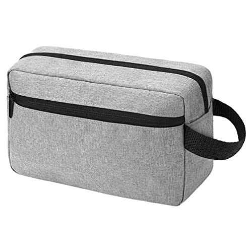 Kulturbeutel für Damen und Herren, tragbar, wasserabweisend, mit Trennwand und Griff, für Kosmetik, Toilettenartikel, Pinsel, Werkzeug, Zubehör, hellgrau, Einheitsgröße, Taschen-Organizer Kulturbeutel für Damen und Herren, tragbar, wasserabweisend, mit Trennwand und Griff, für Kosmetik, Toilettenartikel, Pinsel, Werkzeug, Zubehör, hellgrau, Einheitsgröße, Taschen-Organizer von Hpfulseazn