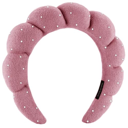 Spa-Stirnbänder, geschwollenes Make-up, Hautpflege, Stirnbänder zum Waschen von Gesicht oder Gesicht, Frottee-Stoff, Dusch-Haar-Accessoire für Make-up-Entfernung, Duschhautbehandlung (Dunkelrosa, Spa-Stirnbänder, geschwollenes Make-up, Hautpflege, Stirnbänder zum Waschen von Gesicht oder Gesicht, Frottee-Stoff, Dusch-Haar-Accessoire für Make-up-Entfernung, Duschhautbehandlung (Dunkelrosa, von Hpfulseazn