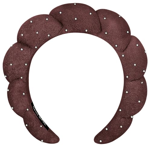 Spa-Stirnbänder, geschwollenes Make-up, Hautpflege, Stirnbänder zum Waschen von Gesicht oder Gesicht, Frottee-Stoff, Dusch-Haar-Accessoire für Make-up-Entfernung, Duschhautbehandlung (Kaffee, Strass) Spa-Stirnbänder, geschwollenes Make-up, Hautpflege, Stirnbänder zum Waschen von Gesicht oder Gesicht, Frottee-Stoff, Dusch-Haar-Accessoire für Make-up-Entfernung, Duschhautbehandlung (Kaffee, Strass) von Hpfulseazn