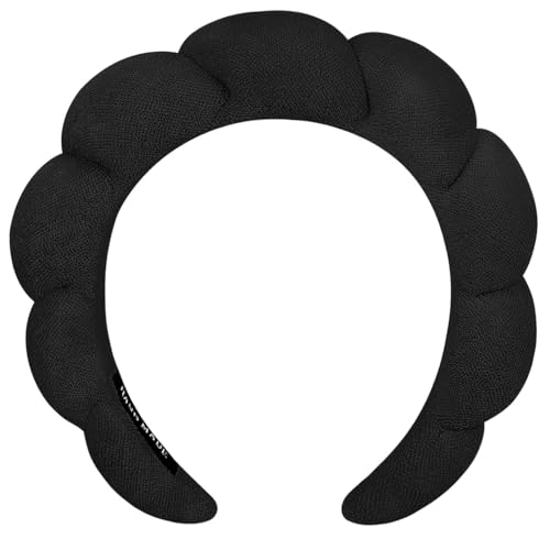 Spa-Stirnbänder, geschwollenes Make-up, Hautpflege, Stirnbänder zum Waschen von Gesicht oder Gesicht, Frottee-Stoff, Dusch-Haar-Accessoire für Make-up-Entfernung, Duschhautbehandlung (schwarz) von Hpfulseazn
