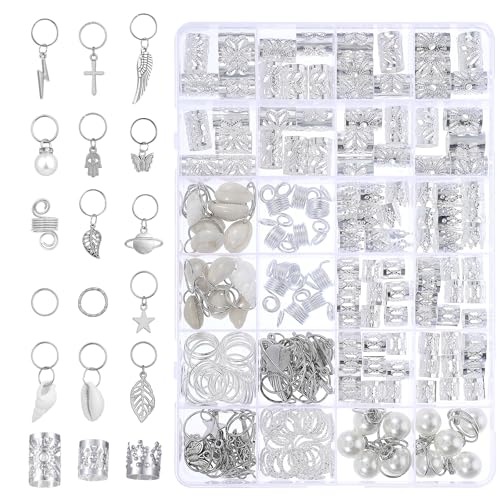 230 Stück Gold-Haarschmuck für Zöpfe, Haarschmuck Gold Dreadlocks Schmuck Loc Schmuck Haar Manschetten Clips Haarspiralen für Männer Frauen Mädchen und Jungen Zöpfe Verstellbar Cuffs Haar(Silber) 230 Stück Gold-Haarschmuck für Zöpfe, Haarschmuck Gold Dreadlocks Schmuck Loc Schmuck Haar Manschetten Clips Haarspiralen für Männer Frauen Mädchen und Jungen Zöpfe Verstellbar Cuffs Haar(Silber) von Hpmjz