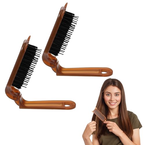 Hpmjz 2 Pack Faltbare Haarbürste ohne ziepen, Entwirrbürste & Detangler Bürste für Damen, Herren, Kinder, Haarbürste für nasses, Locken, feine & lange Haare,reduziert Haarbruch, Haar Bürste tragbare von Hpmjz