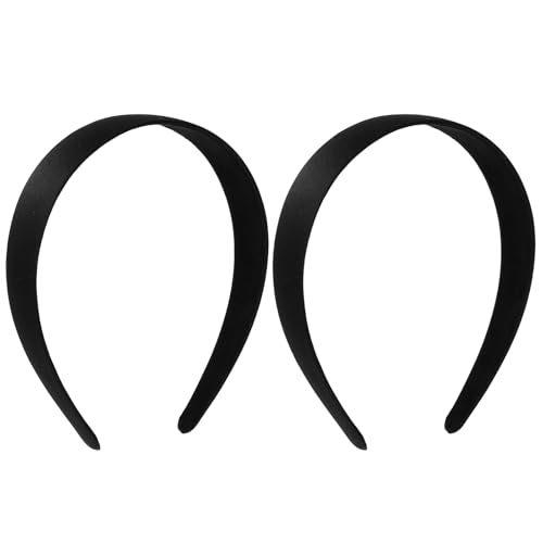 Hpmjz 2 Stück Halloween Breit Haarreifen Satin-Haarbänder Einfaches Stirnband Rutschfestes Haarschmuck Hartes Kopfband Gedehnt Kopfbedeckung für Damen Frauen Mädchen Karneval(Breite 2,5 cm,1) von Hpmjz