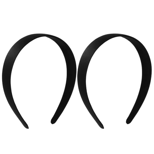 Hpmjz 2 Stück Halloween Einfaches Stirnband Breit Haarreifen Satin-Haarbänder Rutschfestes Haarschmuck Hartes Kopfband Gedehnt Kopfbedeckung für Karneval Damen Frauen Mädchen (Breite 3 cm,1) von Hpmjz