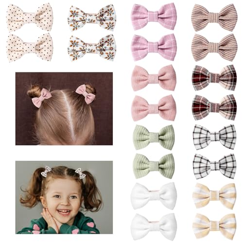 Hpmjz 20 Stück Baby Mädchen Haarschleifen Baby Haarspangen mit voller Schleife bedeckt Haarklammer Schleife Haarclips 5 CM Kinder Haarschmuck Kleine Haarspangen für Babys Feines Haar Kleinkinder von Hpmjz