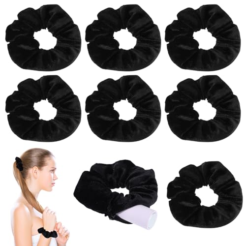 Hpmjz 8 Stück Haargummis Scrunchies für Damen Seide Scrunchies Satin Schwarz Elastische Dicke Bänder Weiche Seile Pferdeschwanzhalter Frauen Haarschmuck für Haargummi Weich Elastisch Groß Halloween von Hpmjz