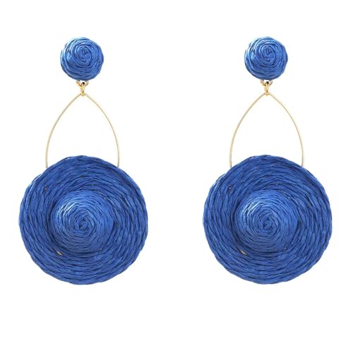 Hpoewre Boho-Bast-Ohrringe für Damen, handgefertigt, gewebte Rattan-Ohrringe, Bohemian-Statement, leichte baumelnde Ohrringe, Sommer, Strand, Urlaub, Schmuck, Long, Bast, Kein Edelstein Hpoewre Boho-Bast-Ohrringe für Damen, handgefertigt, gewebte Rattan-Ohrringe, Bohemian-Statement, leichte baumelnde Ohrringe, Sommer, Strand, Urlaub, Schmuck, Long, Bast, Kein Edelstein von Hpoewre