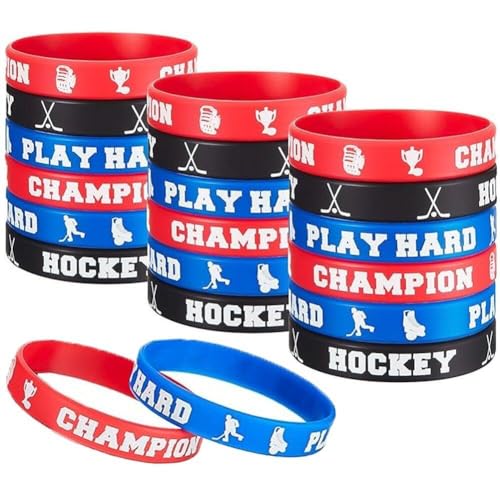 20 Pcs Hockey Silikon Armband Für Kinder Teenager, Sport Silicon Gummi -armbänder Sportpreise Geschenke Party Gefälligkeiten Vorräte Vorräte von Hrippy