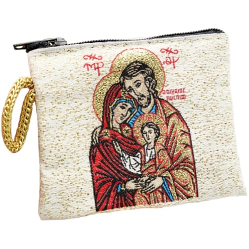 Katholische Stickerei Barmherzigkeit Jesu Christi Rosenkranz Tasche Münzbeutel Für Frauen Rosenkranz Etui Geldbörse Bulk Rosenkränze Herren Perlen Halskette Beutel von Hrippy
