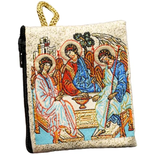 Katholische Stickerei Barmherzigkeit Jesu Christi Rosenkranz Tasche Münzbeutel Für Frauen Rosenkranz Etui Geldbörse Bulk Rosenkränze Herren Perlen Halskette Beutel von Hrippy