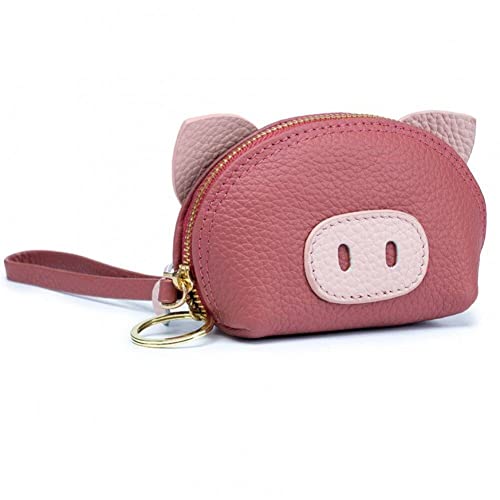 Niedliche Schweine Nasenmuster Coin Bag Mini Cartoon Coin Geldbörse Für Mädchen Schicht Leder Soft Wallet Reißverschluss Schlüsselhülle Für Schlüsselkarten Geschenk von Hrippy