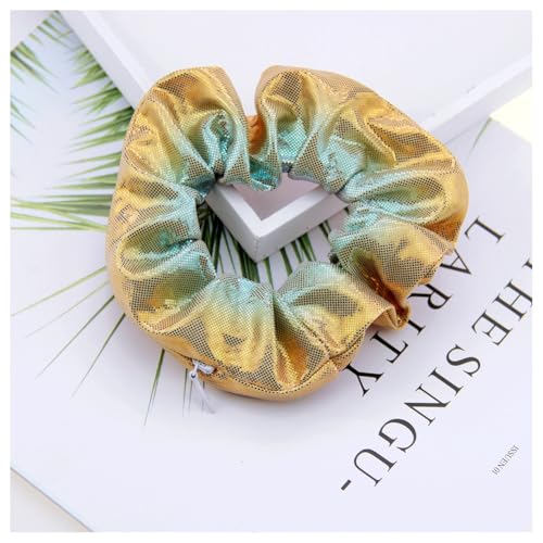 Hrlace 10 Stück Haargummis mit Tasche und Reißverschluss verstecktes Haargummi Scrunchies Elastischer Bunte Haarbänder Pferdeschwanz Halter für Frauen Mädchen Geschenk Schlüssel Gelb Grün von Hrlace