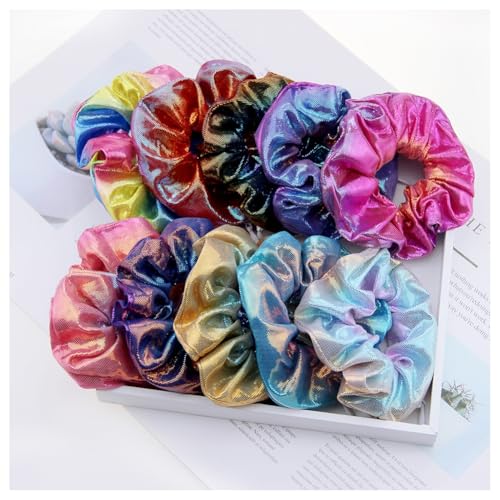 Hrlace 10 Stück Haargummis mit Tasche und Reißverschluss verstecktes Haargummi Scrunchies Elastischer Bunte Haarbänder Pferdeschwanz Halter für Frauen Mädchen Geschenk Schlüssel Gemischte von Hrlace