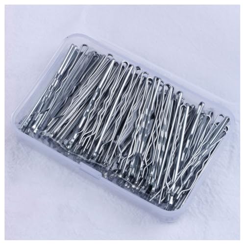 Hrlace 150 Stück Haarnadeln 5cm Bobby Pins Haarklemmen Damen Wellenform Haarspange Hair Pin Metall Haarklammer mit Box für Frauen Mädchen Kinder Haarzusätze Alle Haartypen Silber von Hrlace