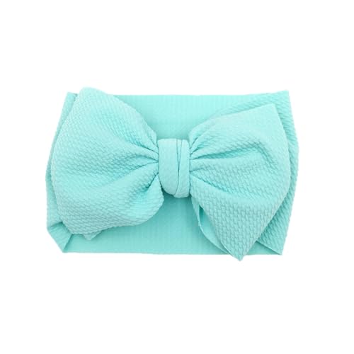 Hrlace 2 Stück Baby Mädchen Stirnbänder mit großer Schleife Turban Haarband Schleife-Stirnband Elastische Haarschmuck Kopfbedeckung für Babys Kleinkinder Kinder Säuglinge Neugeborene Aqua von Hrlace