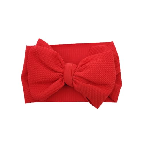 Hrlace 2 Stück Baby Mädchen Stirnbänder mit großer Schleife Turban Haarband Schleife-Stirnband Elastische Haarschmuck Kopfbedeckung für Babys Kleinkinder Kinder Säuglinge Neugeborene Großes Rot von Hrlace