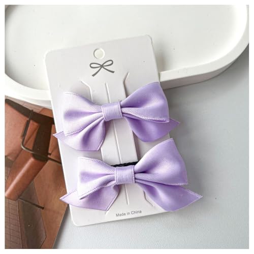 Hrlace 2 Stück Haarschleife Clips Mädchen Schleifen Haarspangen Rutschfeste Krokodil Haarspangen Mode Haarschmuck für Kleinkind Kinder Teenager Mädchen Frauen Weihnachten Geburtstag Lila von Hrlace