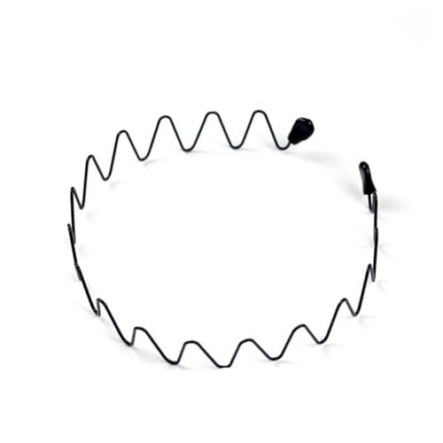 Hrlace 2 Stück Metall Haarband Elastisches Haarreifen Männer Frauen Stirnband Rutschfeste Multi Style Haarbänder für Outdoor Sport Fitness Yoga Make up Waschen Schönheitspflege Große Welle von Hrlace