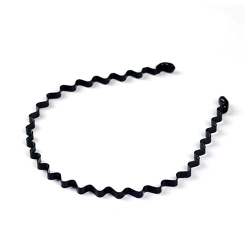 Hrlace 2 Stück Metall Haarband Elastisches Haarreifen Männer Frauen Stirnband Rutschfeste Multi Style Haarbänder für Outdoor Sport Fitness Yoga Make up Waschen Schönheitspflege Welle von Hrlace