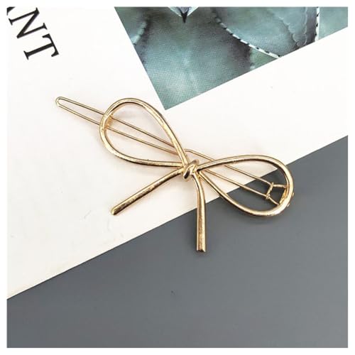Hrlace 2 Stück Metall Haarspange Damen Süße Haarschmuck Hair Clip Hohlen Haarnadeln Gold Minimalistische Haarspangen Stern Schleifen Herz Haarspange für Hochzeit Party Geschenk Frauen Mädchen #7 von Hrlace