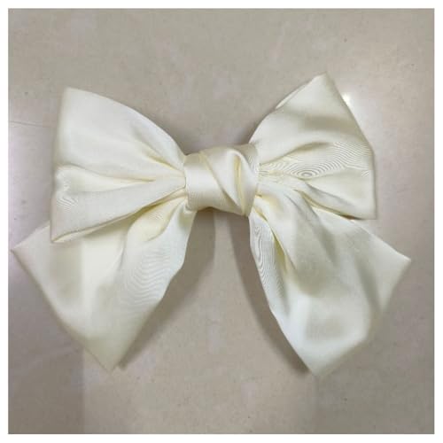Hrlace 2 Stück Schleife Haarspange Haarschleifen Clip Damen Haarspangen mit Große Schleife Französische Haarspangen Elegante Satin Haarklammer Haarschmuck für Mädchen Kinder Beige von Hrlace