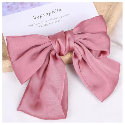 Hrlace 2 Stück Schleife Haarspange Haarschleifen Clip Damen Haarspangen mit Große Schleife Französische Haarspangen Elegante Satin Haarklammer Haarschmuck für Mädchen Kinder Bohne Rosa von Hrlace