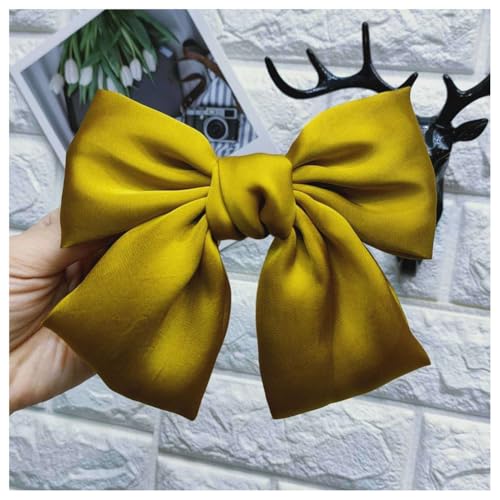 Hrlace 2 Stück Schleife Haarspange Haarschleifen Clip Damen Haarspangen mit Große Schleife Französische Haarspangen Elegante Satin Haarklammer Haarschmuck für Mädchen Kinder Ingwer von Hrlace