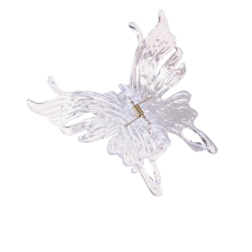 Hrlace 2 Stück Schmetterling Haarspangen Damen Schmetterling Haarclips Große Französisch Haarspange Rutschfest Haarklammer Haarkralle Clips Haarschmuck für Frauen und Mädchen Durchsichtig von Hrlace