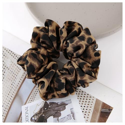 Hrlace 2 Stücke Haargummi für Damen Leopard Scrunchie Elastische Haarbänder Retro-Haargummis mit Leopardenmuster Pferdeschwanz Haarschmuck für Lange Feine Dicke Haare Mädchen Frauen 2# 12x4.5cm von Hrlace