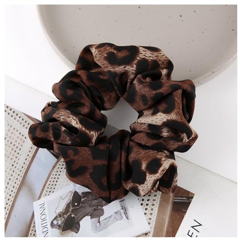 Hrlace 2 Stücke Haargummi für Damen Leopard Scrunchie Elastische Haarbänder Retro-Haargummis mit Leopardenmuster Pferdeschwanz Haarschmuck für Lange Feine Dicke Haare Mädchen Frauen 6# 14x6cm von Hrlace