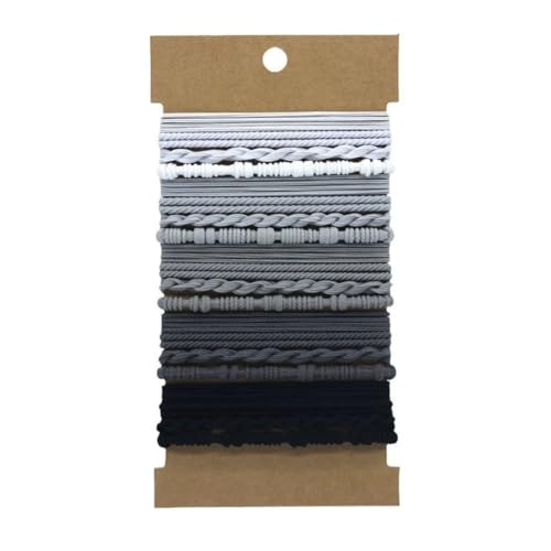 Hrlace 20 Stück Boho Haargummis Elastische-Haargummis Boho-Pferdeschwanzhalter Geflochtene Haargummi Armband Zopf Haarbänder für Frauen Mädchen Dünnes Dickes Mittleres Langes Haar Grau von Hrlace