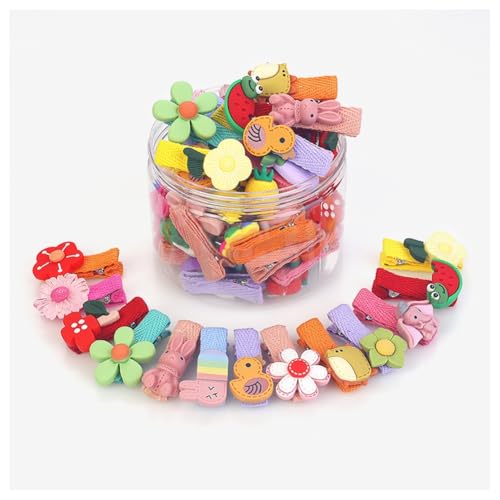 Hrlace 26 Stück Baby Mädchen Haarspangen Cartoon Frucht Haarnadeln Handgemachte Stoff Haarschellen Kinder Niedlichen-Haarspangen Bunte Haarklammer Kleine Haarschmuck Haarclips für Kleinkinder 1# von Hrlace