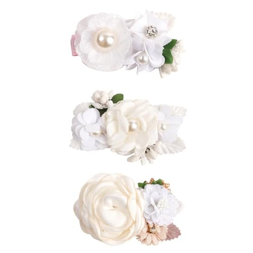 Hrlace 3 Stück Blume Haarklammern Mädchen Künstliche Blumen Haarspangen Haarschmuck Set Baby Haarschleife Blumenclip Kinder kopfblume Haarclip Blume-Haarklammer Haar Clip für Geschenk 18# von Hrlace