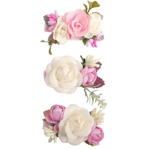 Hrlace 3 Stück Blume Haarklammern Mädchen Künstliche Blumen Haarspangen Haarschmuck Set Baby Haarschleife Blumenclip Kinder kopfblume Haarclip Blume-Haarklammer Haar Clip für Geschenk 22# von Hrlace